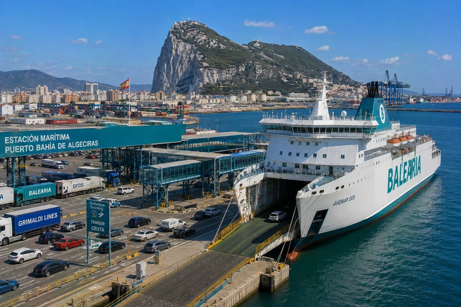 Algeciras Passagierfährhafen an der Strasse von Gibraltar