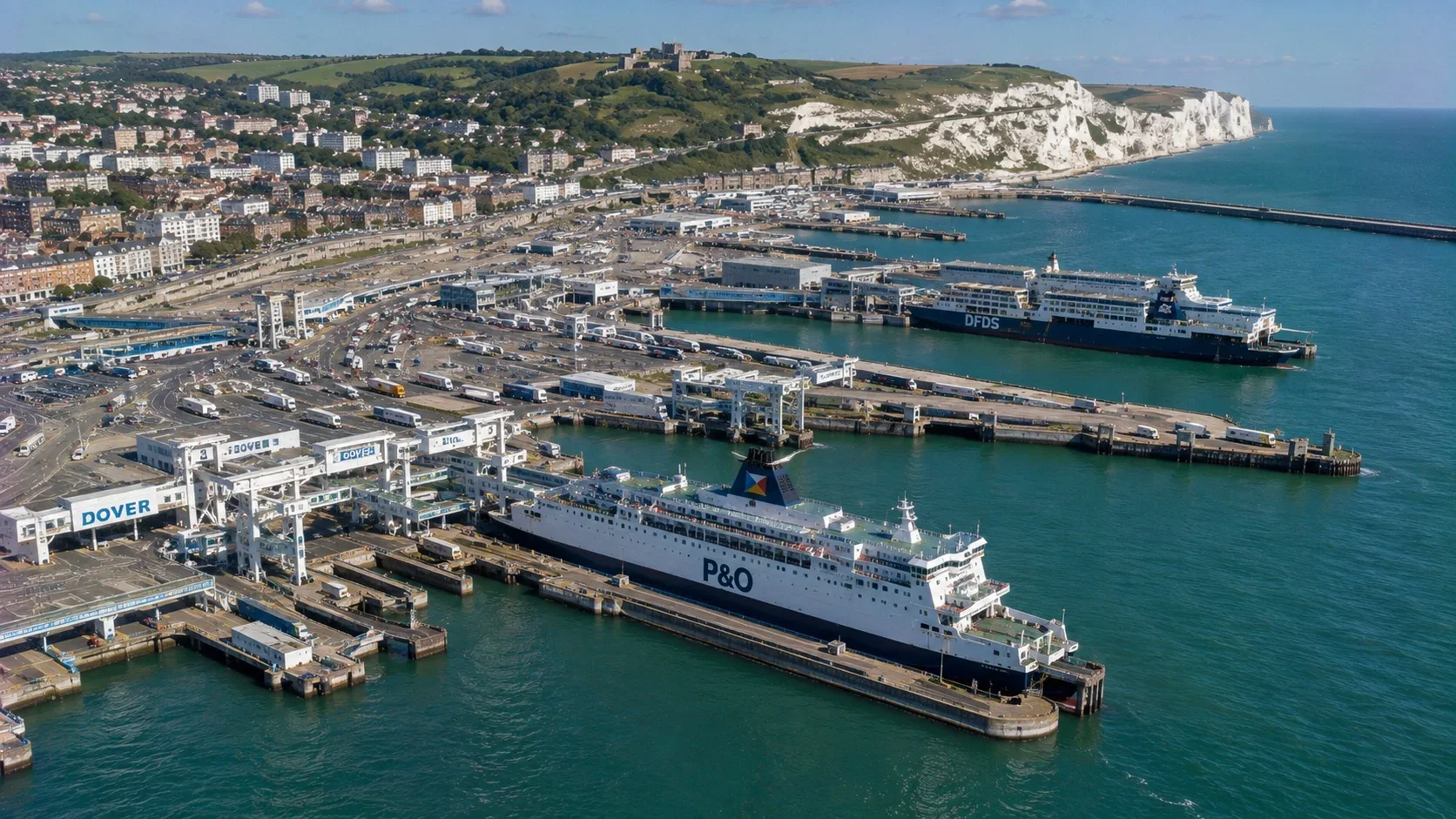 Dover Küsten- und Hafenumgebung